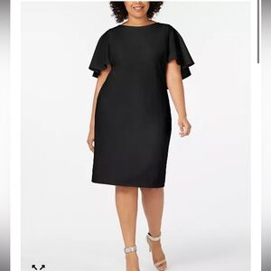 Elegant Calvin Klein Plus Size Capelet Dress